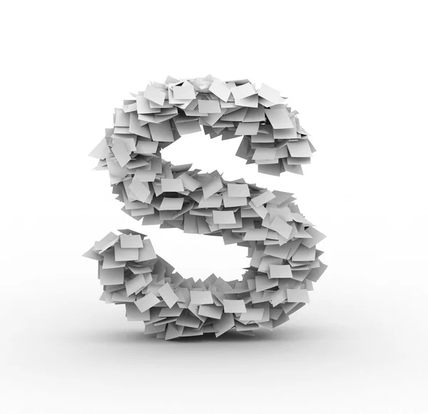 Letter S, stacked from paper sheets — Stock Photo, Image