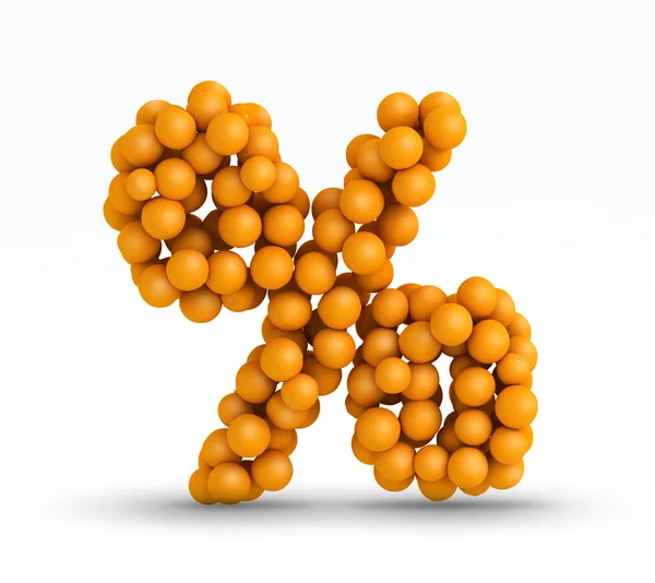 Percent sign , font of orange citrus — Stock Photo, Image