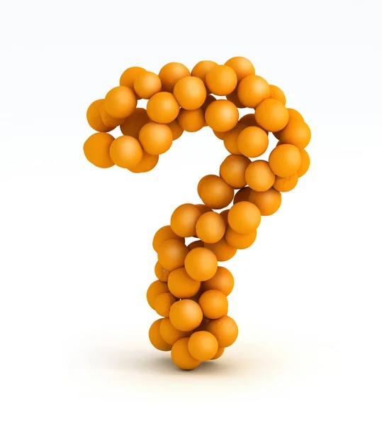Ponto de interrogação, fonte de laranja — Fotografia de Stock