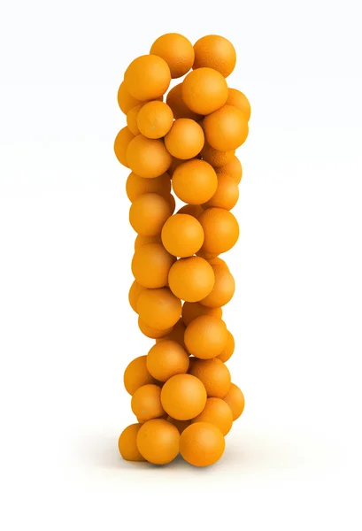 Wykrzyknik, czcionka owoców cytrusowych pomarańczy — Zdjęcie stockowe