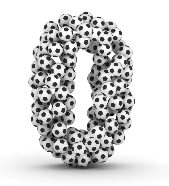 Number0 da palloni da calcio — Foto Stock