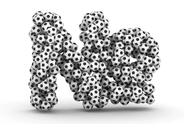Number sign from soccer football balls — Stock Photo, Image