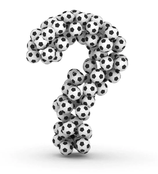Punto interrogativo da palloni da calcio — Foto Stock
