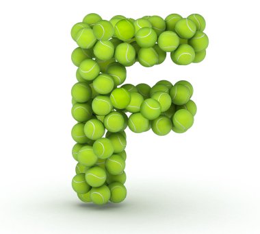 Letter F, tennis balls alphabet clipart