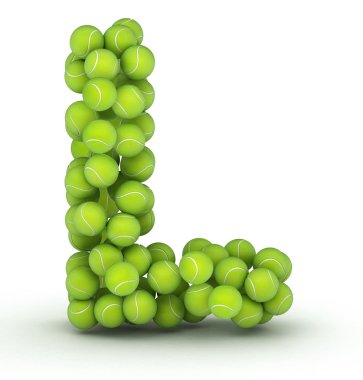 Letter L, tennis balls alphabet clipart