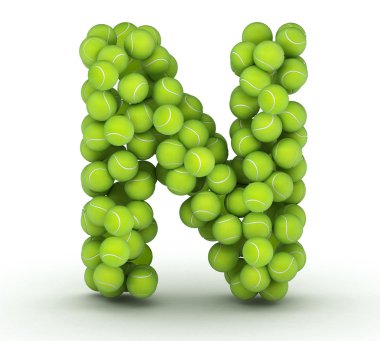 Letter N, tennis balls alphabet clipart