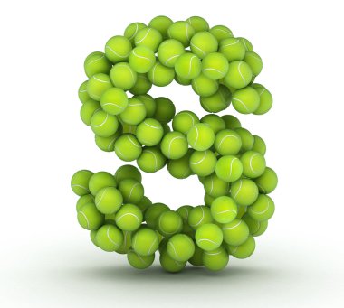 Letter S, tennis balls alphabet clipart