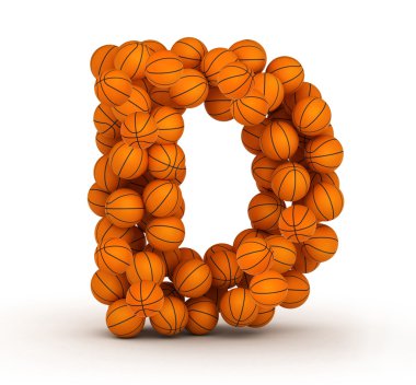 Letter D, basketball alphabet clipart