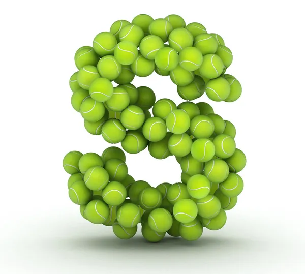 Carta S, alfabeto de bolas de tênis — Fotografia de Stock
