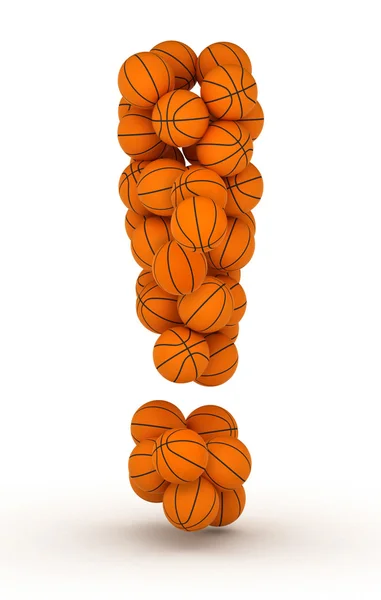 Exclamaion マーク、バスケット ボールのアルファベット — ストック写真