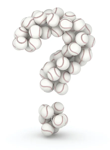 Question mark , baseball balls font — Stock Photo, Image