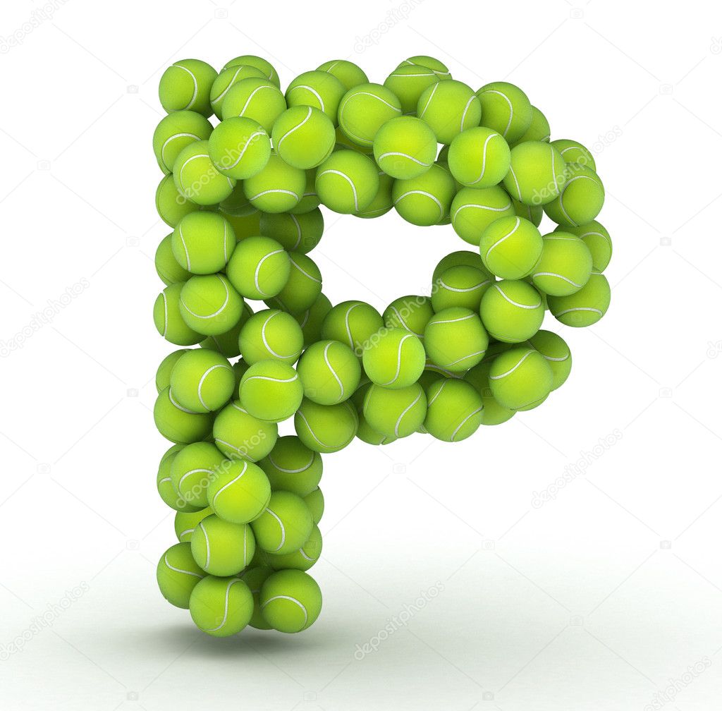 Letter P, tennis balls alphabet