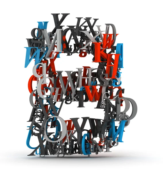 Bokstaven b, alfabet från bokstäver — Stockfoto