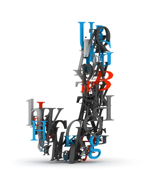 Letra J, alfabeto de letras — Foto de Stock
