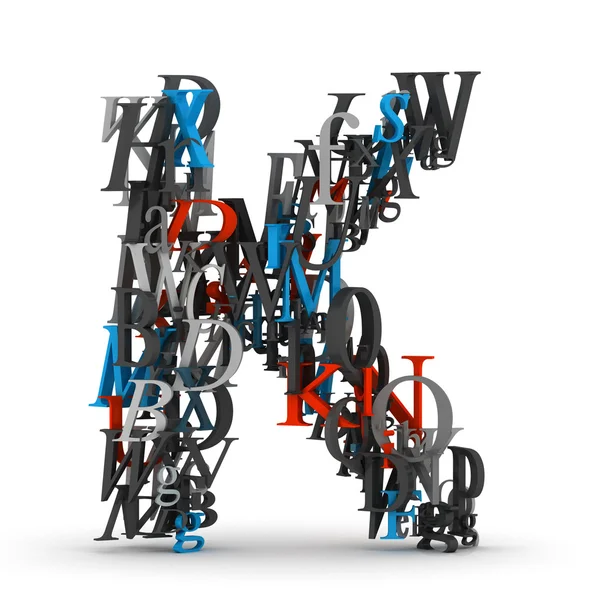 Bokstaven k, alfabet från bokstäver — Stockfoto