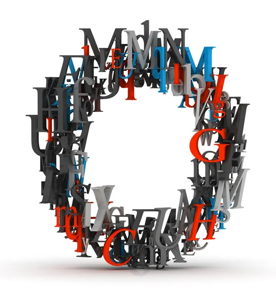 Bokstaven o, alfabet från bokstäver — Stockfoto