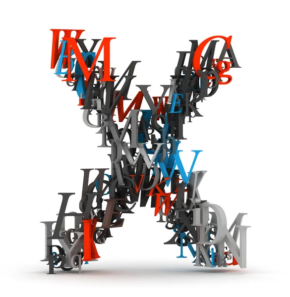 Bokstaven x, alfabet från bokstäver — Stockfoto