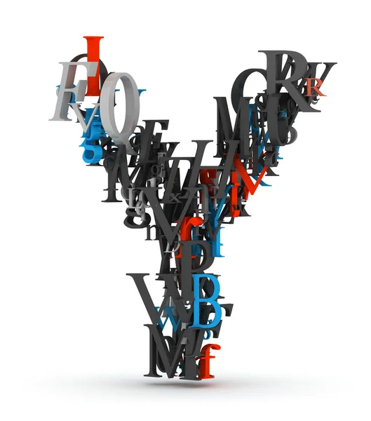 Bogstavet Y, alfabet fra bogstaver - Stock-foto