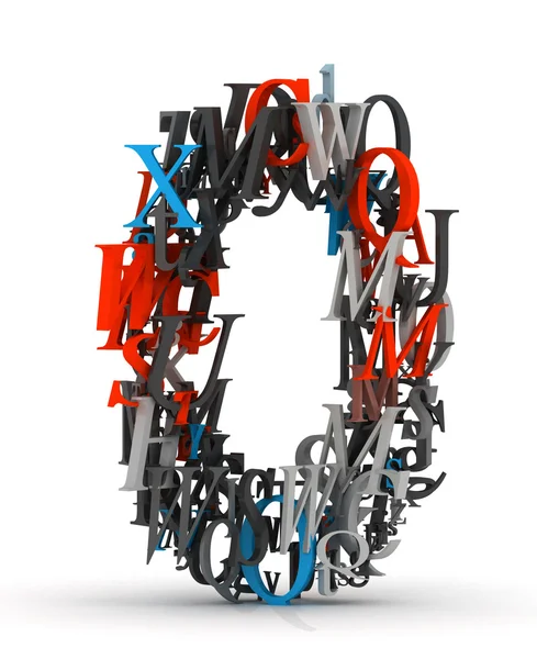 Nummer 0 gemaakt van 3D-letters — Stockfoto