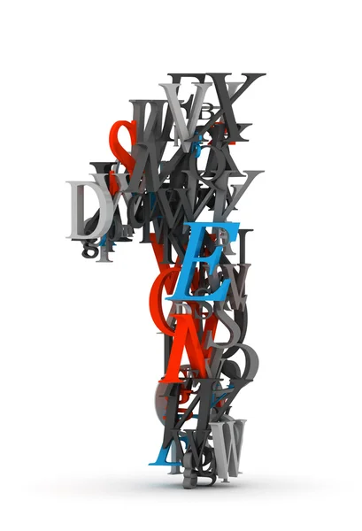 Zahl 1 aus 3D-Buchstaben — Stockfoto