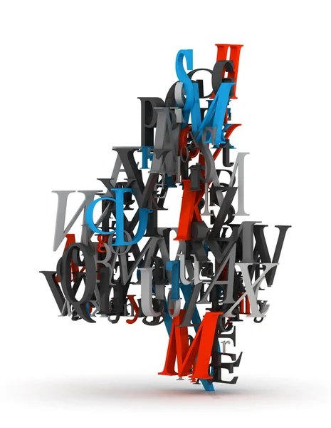 Number 4 made from 3d letters — Stock Photo, Image