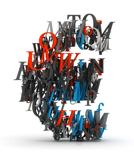 Euro-Zeichen aus 3D-Buchstaben — Stockfoto