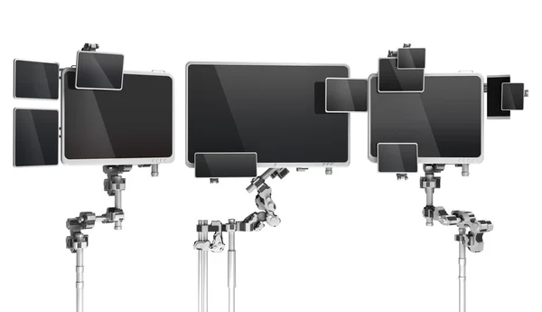 Futuristique Multi monitor systeem — Stockfoto
