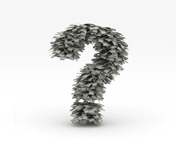 Question mark symbol with dollars Letter — Stock Photo, Image