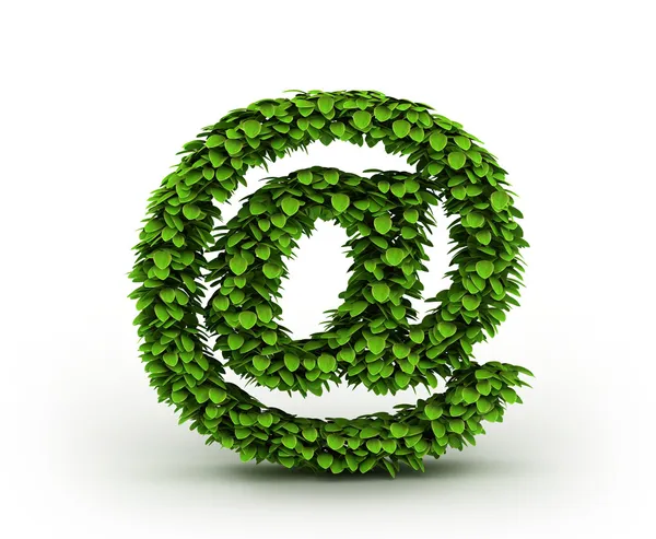 Symbol at , alphabet of green leaves — Stock Photo, Image