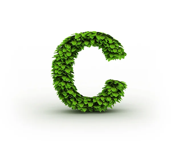 Písmeno c, abeceda zelených listů — Stock fotografie