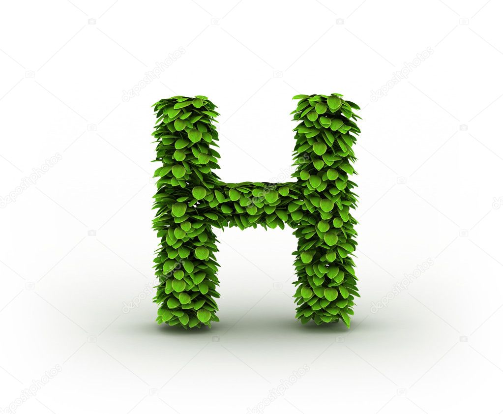 Letter H, alphabet of green leaves — Stock Photo © iunewind #9028205