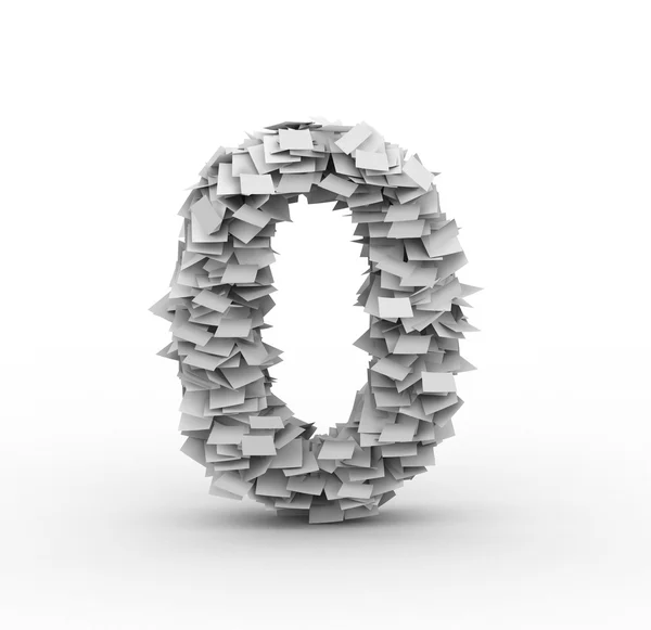 Big pile of paper number 0 symbol — Stock Photo, Image