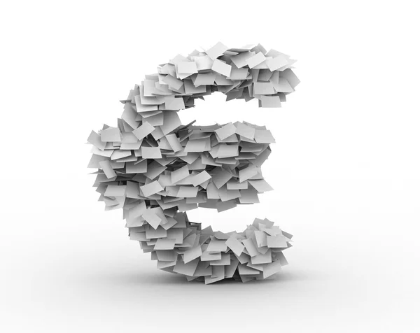 Euro sign, stacked from paper sheets — Stock Photo, Image