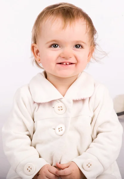Schattige baby spelen en lacht — Stockfoto