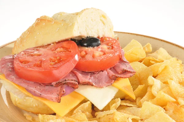 Close up of a roast beef sandwich — Stock Photo, Image