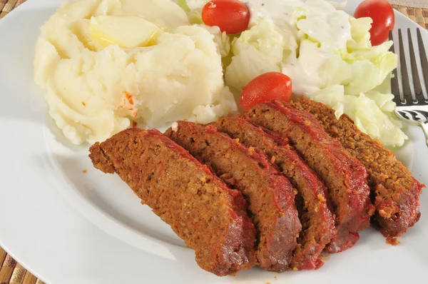 Köttfärslimpa middag — Stockfoto