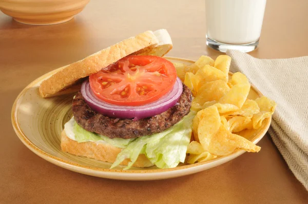 Doma vařené hamburger — Stock fotografie
