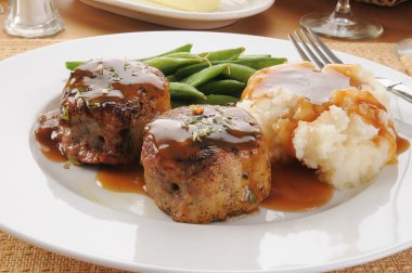 Pork tenderloin and mashed potatoes clipart