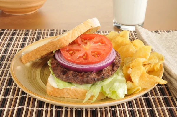 Hamburger on toast — Stock Photo, Image