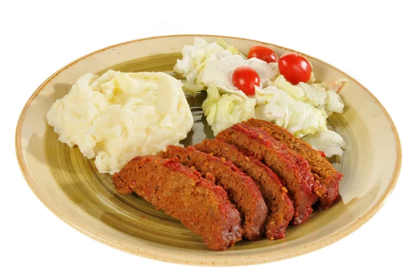 Plate of meatloaf — Stock Photo, Image