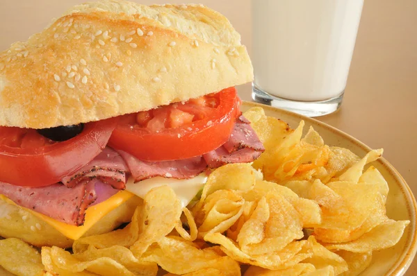 Sub sandwich closeup — Stock Photo, Image
