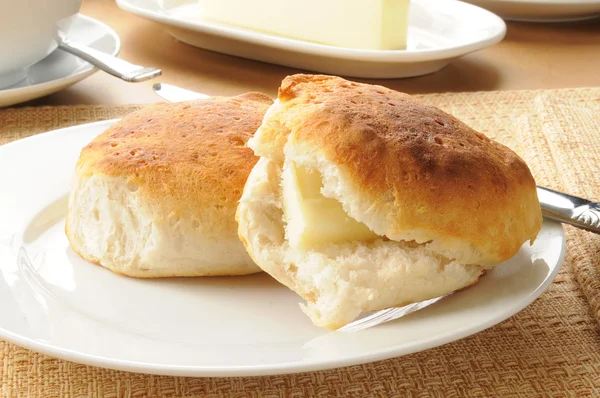 Hot buttered biscuits — Stock Photo, Image