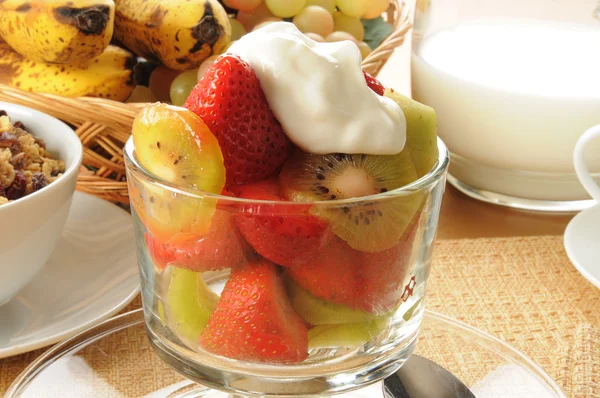 Salada de frutas close up — Fotografia de Stock