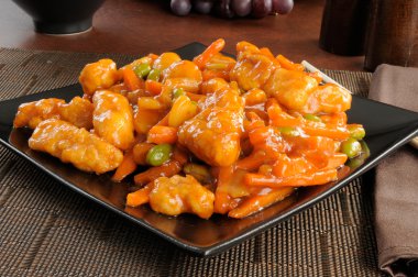 Chinese food, orange chicken clipart