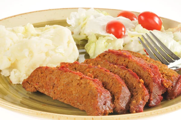 Closeup of meatloaf dinner — Stock Photo, Image