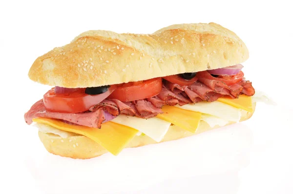 stock image Roast beef submarine sandwich