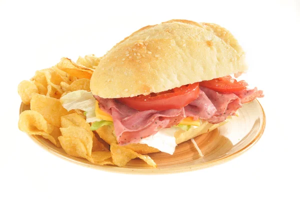 Marhahúsos szendvics tengeralattjáró — Stock Fotó