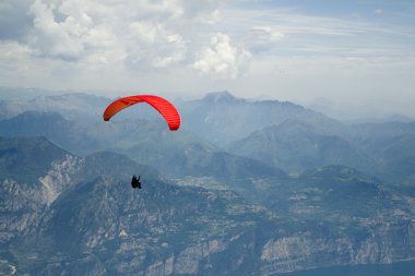Paragliding on Mount Baldo, Verona, Italy clipart