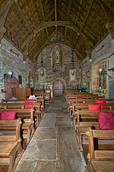 Interior de una antigua iglesia galesa — Foto de Stock