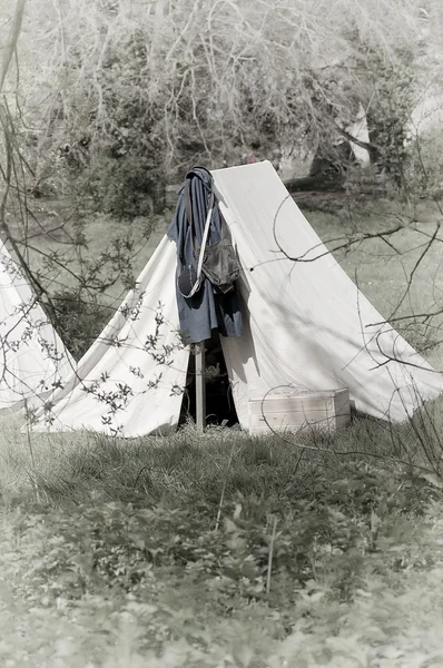 Nas wojny domowej - namiot żołnierzy — Zdjęcie stockowe
